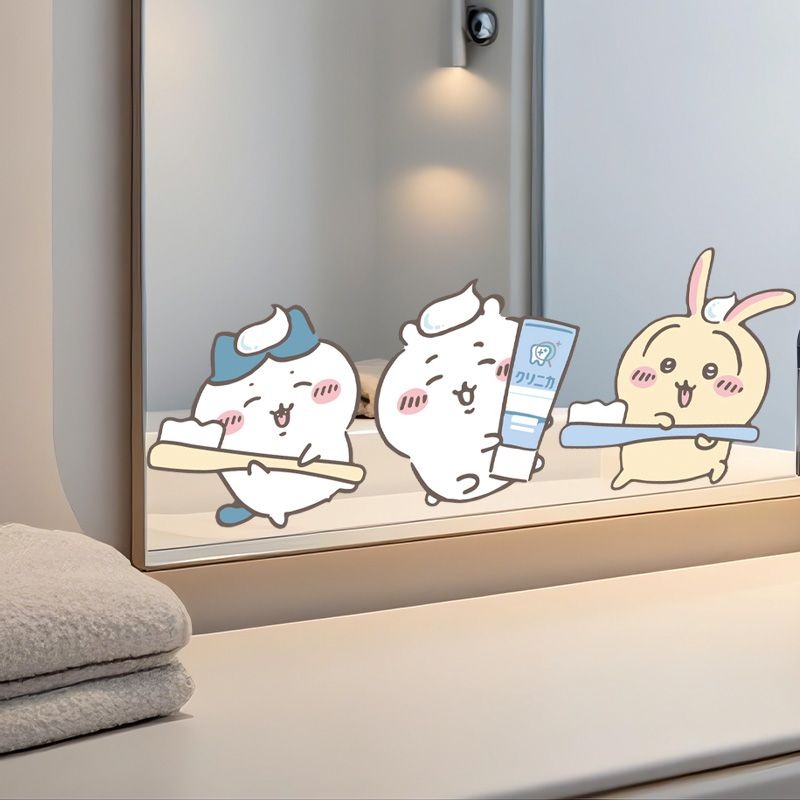 Home Bathroom Model - Hot Chiikawa Mirror Stickers Strong Adhesive