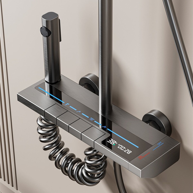 Home Bathroom Faucets - LED Digital Display Shower Set Hot