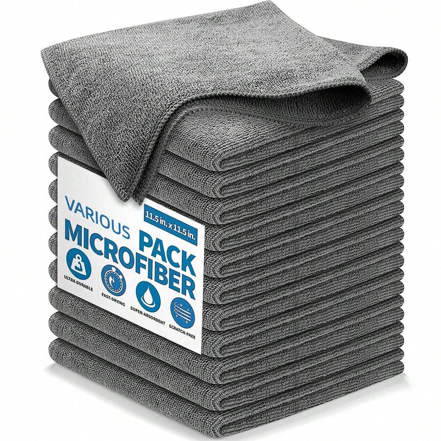 Home Bathroom Cleaning - HYER KITCHEN Grey Cleaning Cloth Set,