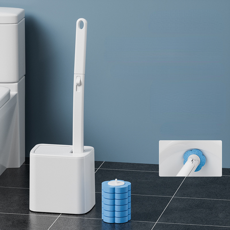 Toilet Brush Holder - Disposable Toilet Brush Replaceable Wall-mounted Long