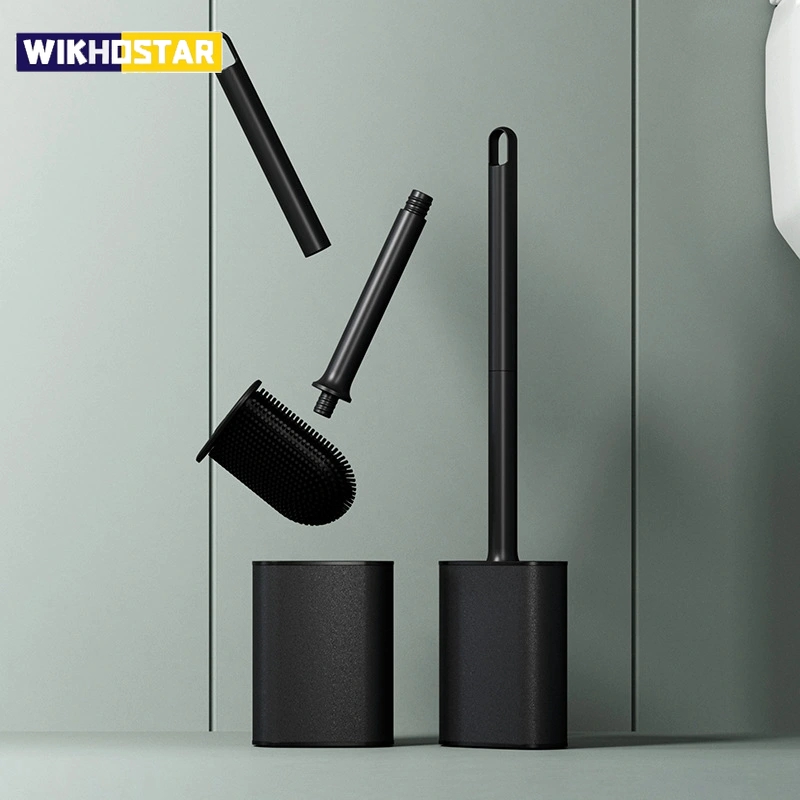 Toilet Brush Holder - Luxury Toilet Brush Metal Plastic Pole