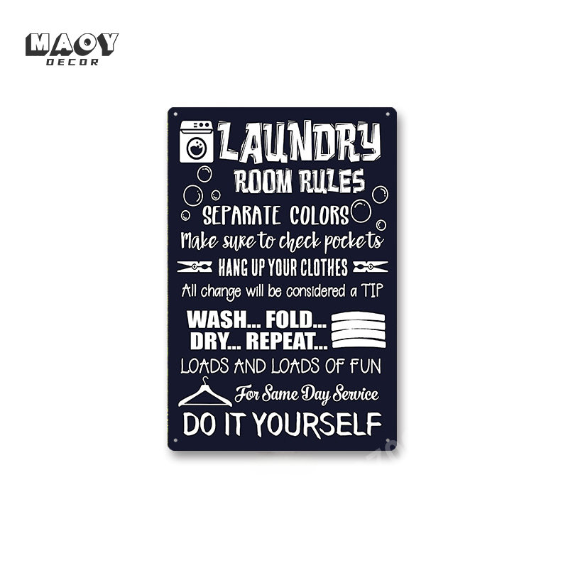 Slogan Metal Tin Sign Laundry  - Home Bathroom Signs ulasan dan harga