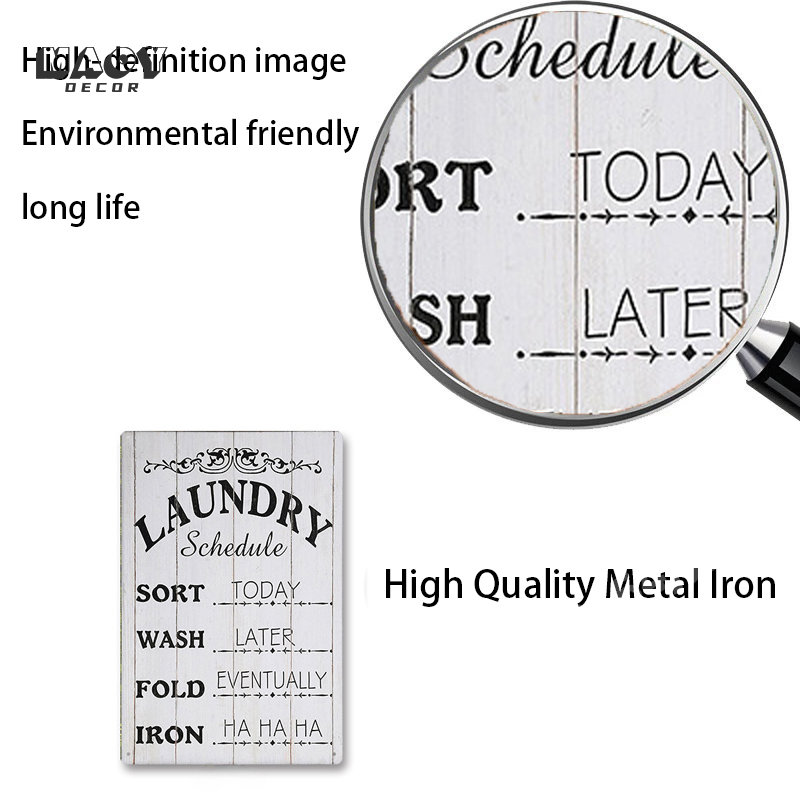 Slogan Metal Tin Sign Laundry  - Home Bathroom Signs ulasan dan harga
