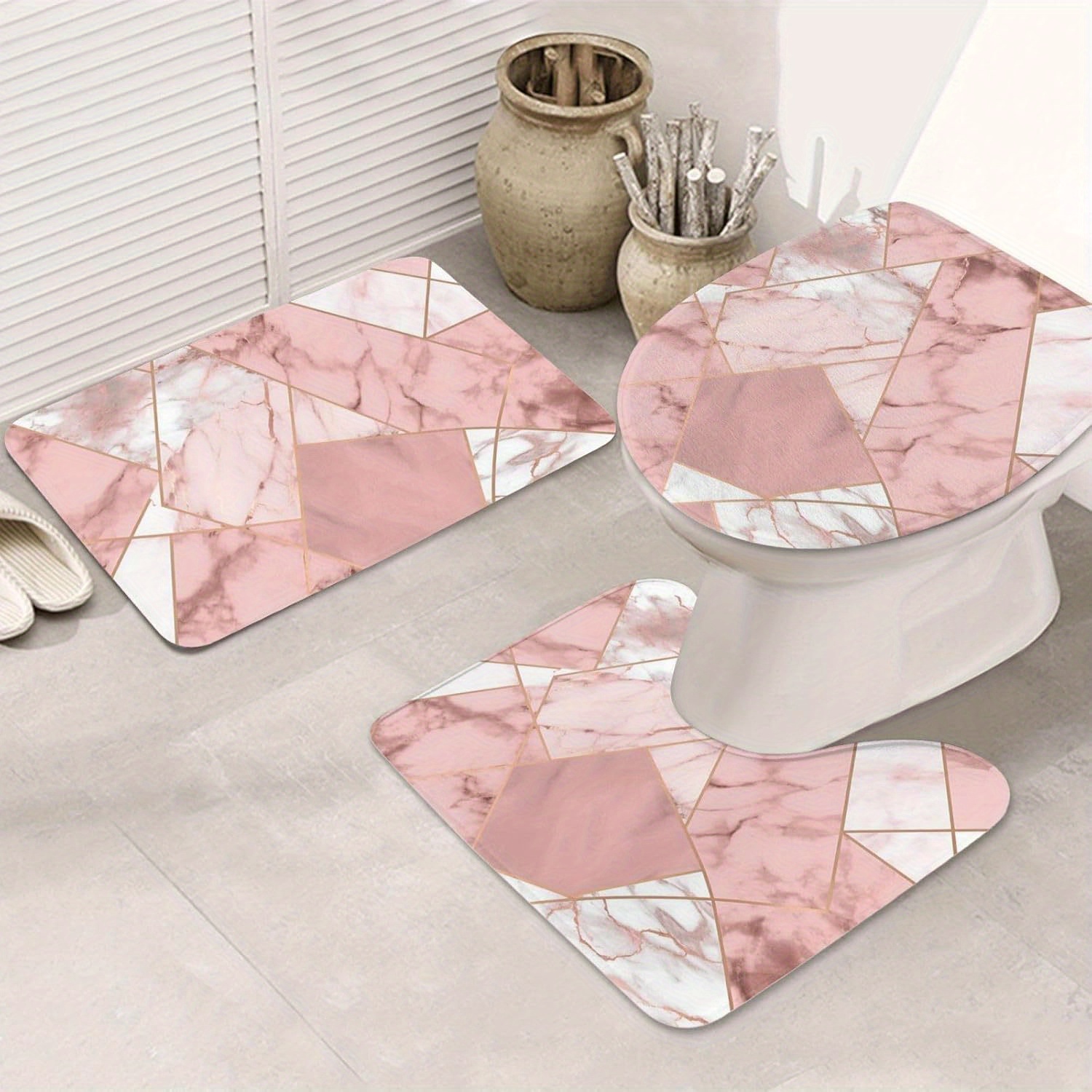 Luxury Marble Bathroom Mat Set - Home Made Bathroom Vanity ulasan dan harga