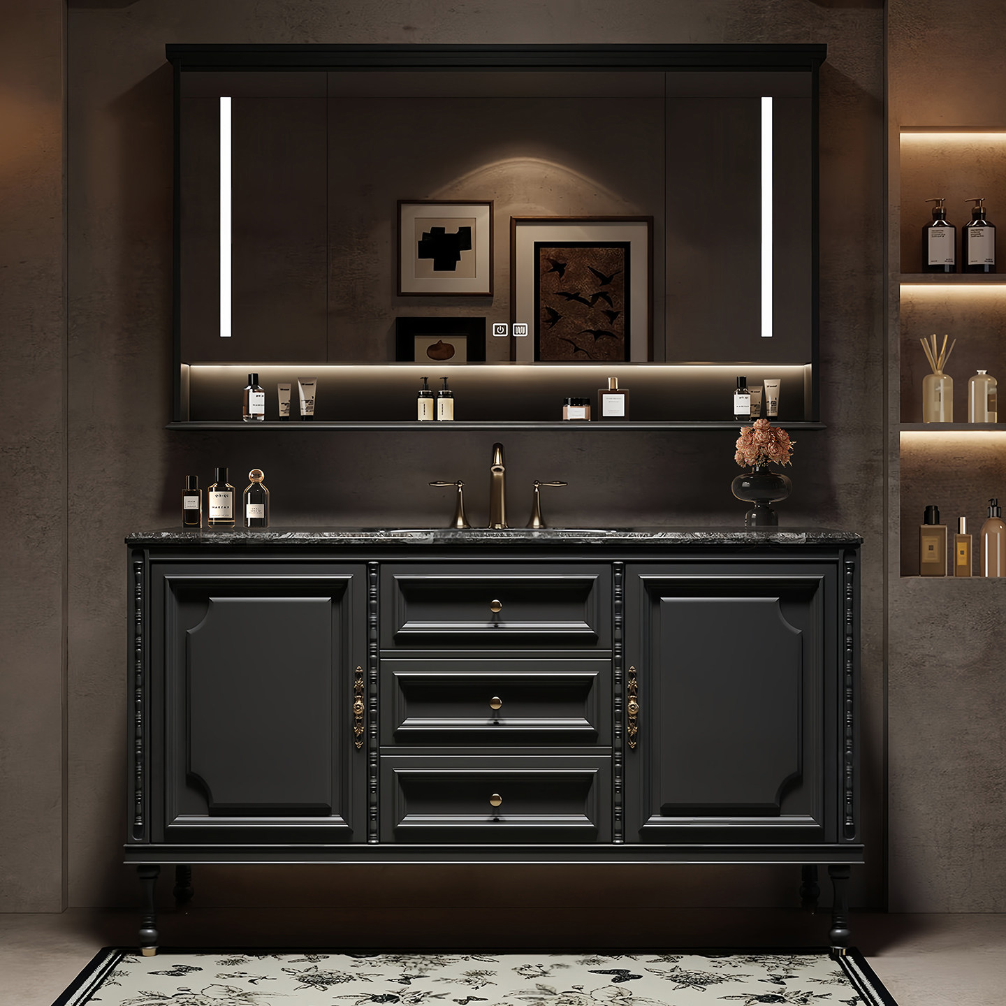 Luxury Floor Bathroom Cabinet  - Home Bathroom Partition Wall ulasan dan harga