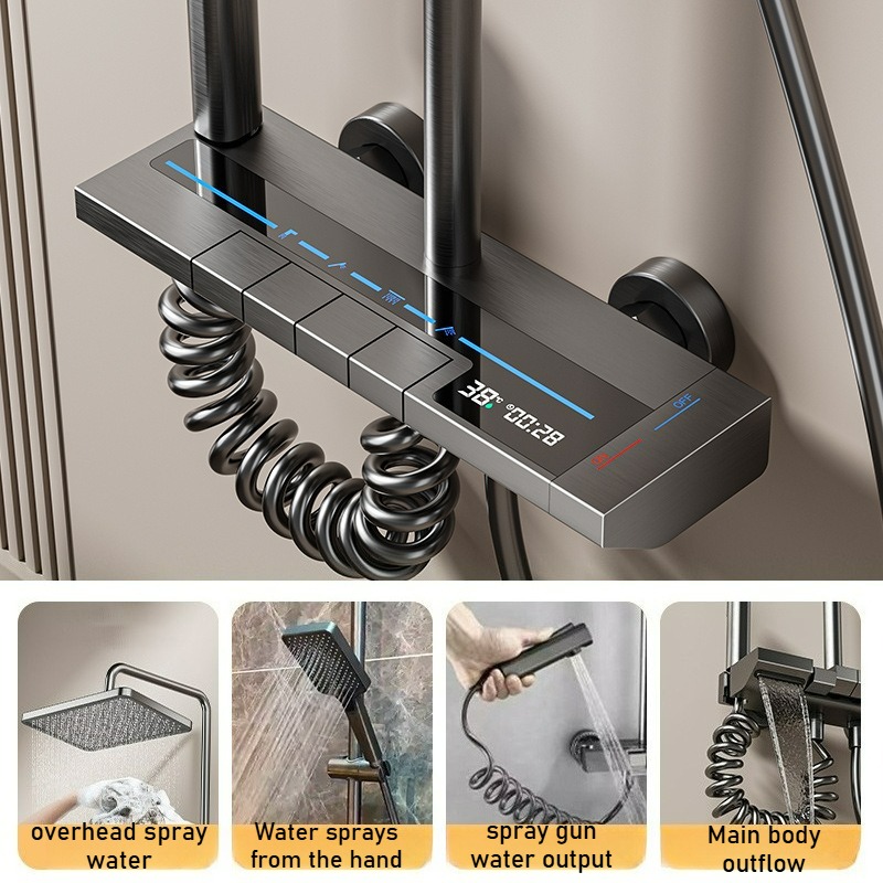 LED Digital Display Shower Set - Home Bathroom Faucets ulasan dan harga