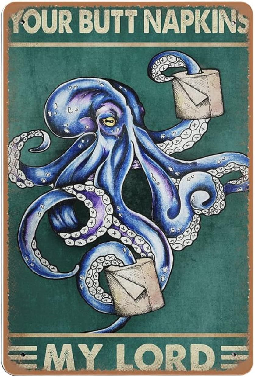 Dreacoss Octopus Vintage tin S - Home Bathroom Signs ulasan dan harga
