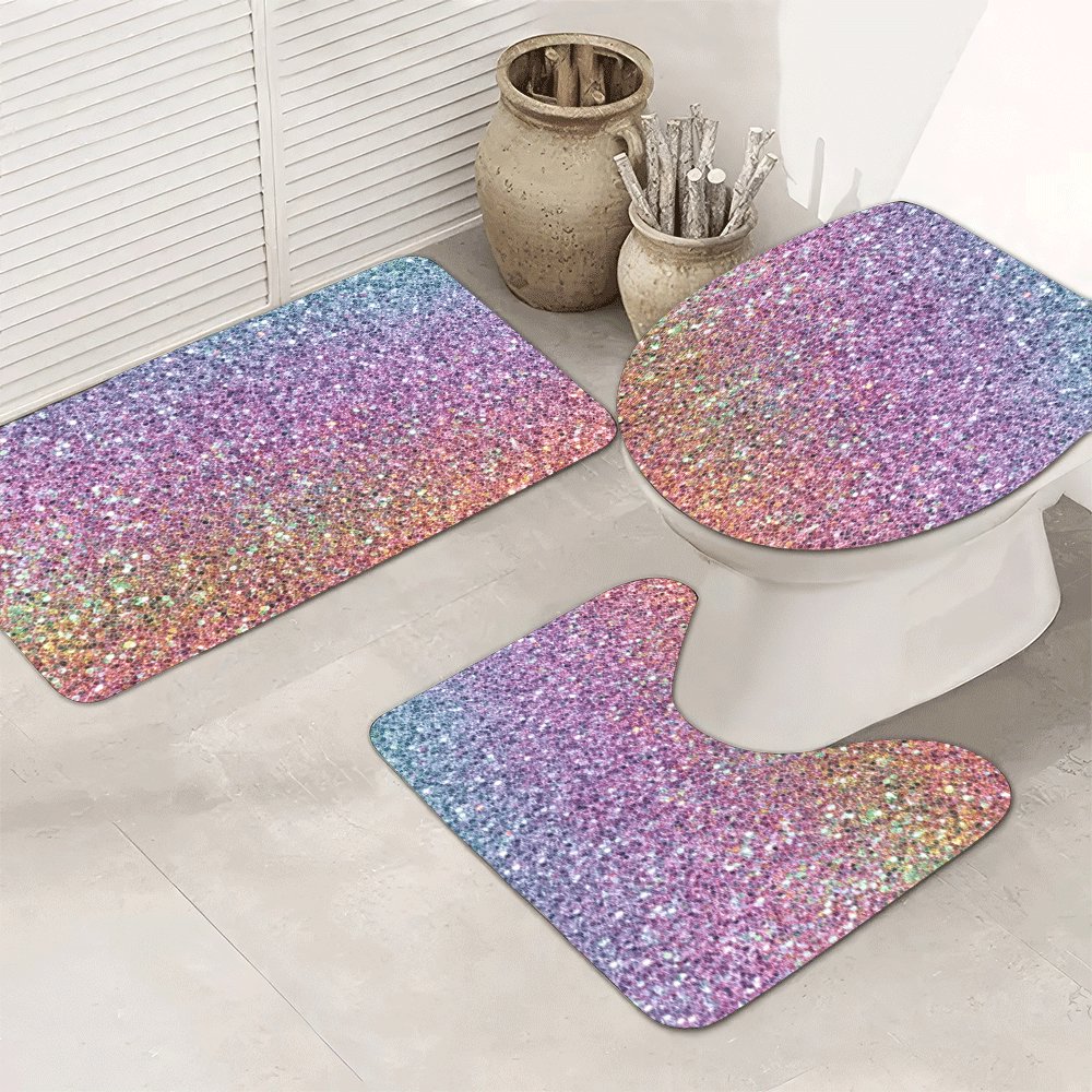 Luxury Glitter Bath Mat Set fo - Home Made Bathroom Vanity ulasan dan harga