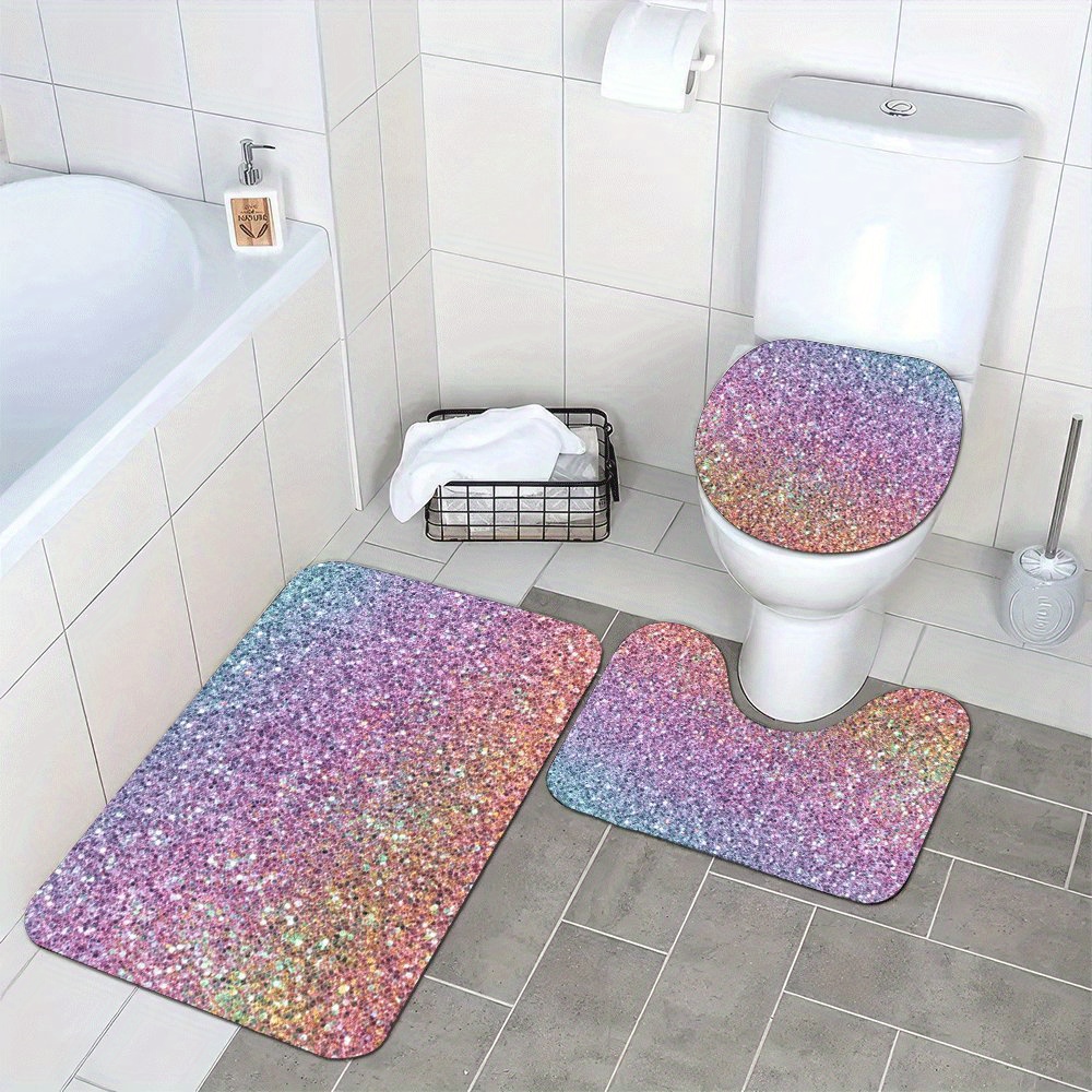 Luxury Glitter Bath Mat Set fo - Home Made Bathroom Vanity ulasan dan harga