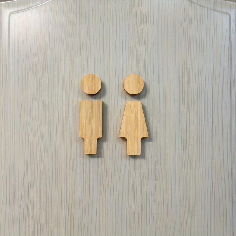 2PCS Wooden Bathroom Sign for  - Home Bathroom Signs ulasan dan harga