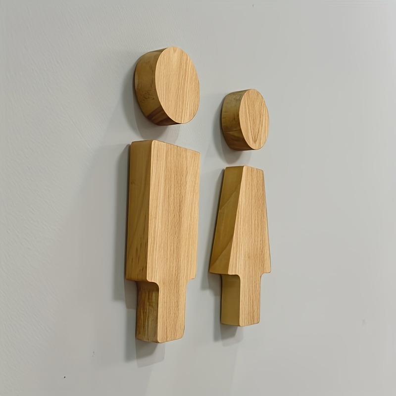 2PCS Wooden Bathroom Sign for  - Home Bathroom Signs ulasan dan harga