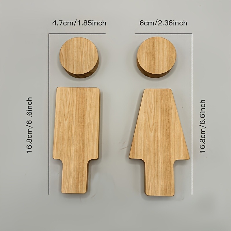 2PCS Wooden Bathroom Sign for  - Home Bathroom Signs ulasan dan harga