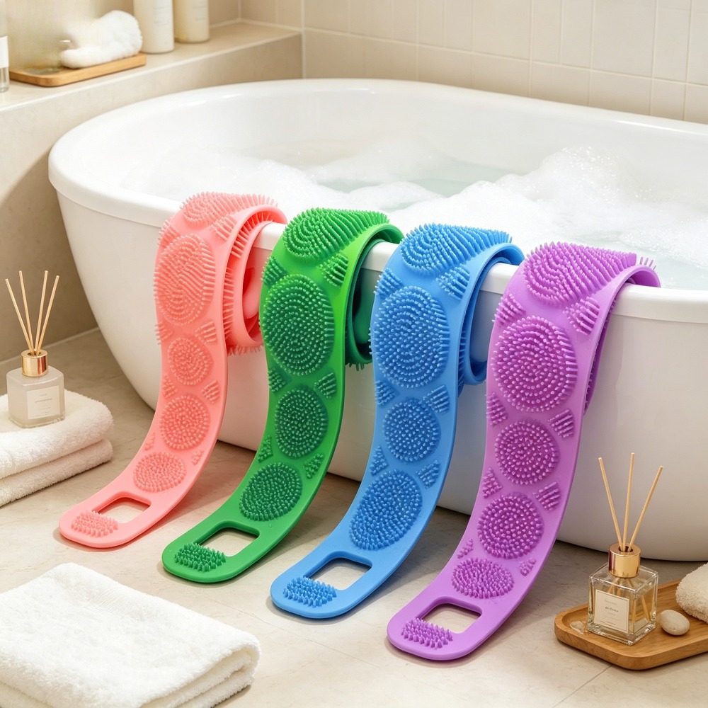 Silicone Shower Back Brush Bel - Home Bathroom Cleaning Machine ulasan dan harga