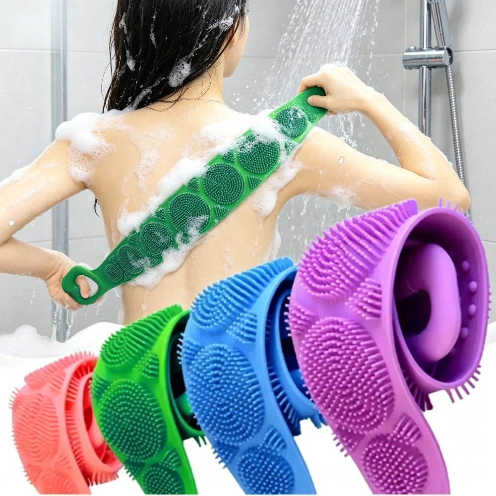 Silicone Shower Back Brush Bel - Home Bathroom Cleaning Machine ulasan dan harga