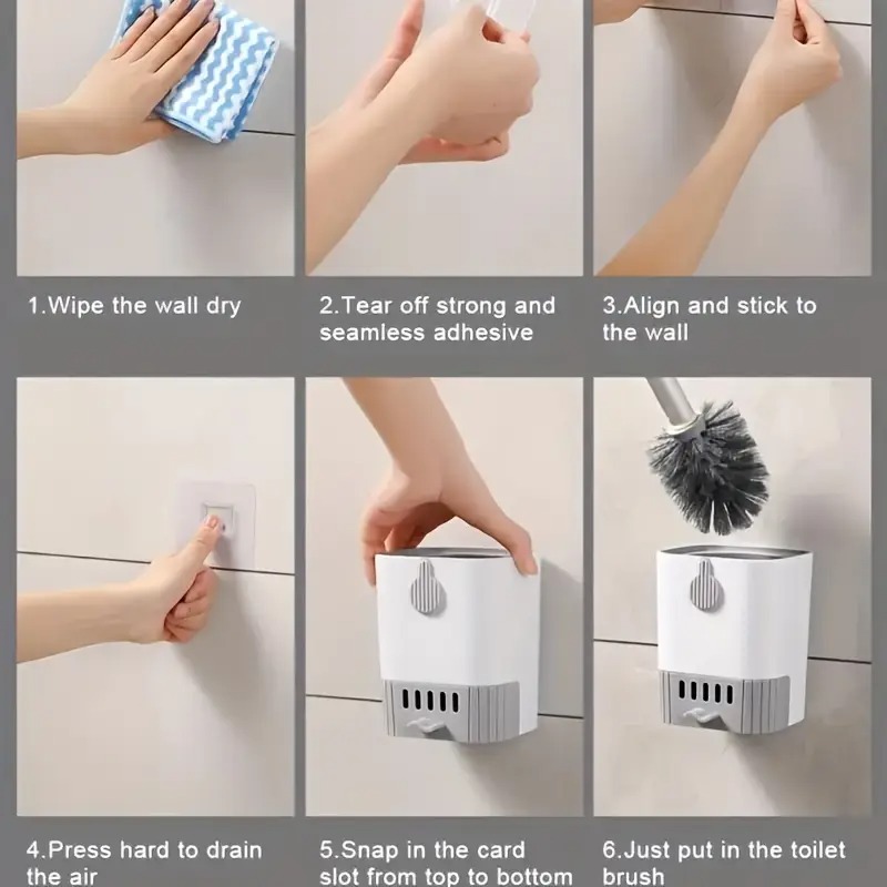 Wall-Mounted Toilet Brush with - Toilet Brush Holder ulasan dan harga