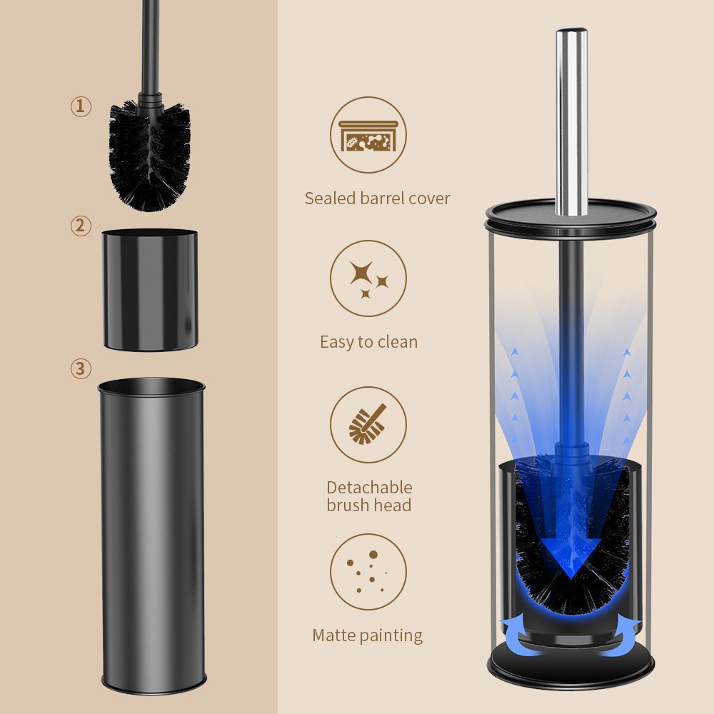 Black Toilet Brush and Holder  - Toilet Brush Holder ulasan dan harga