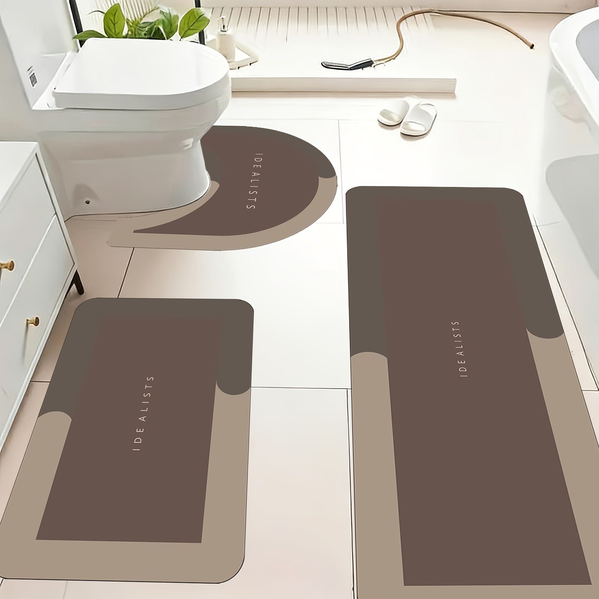 Modern Minimalist Bath Mat Set - Home Made Bathroom Vanity ulasan dan harga