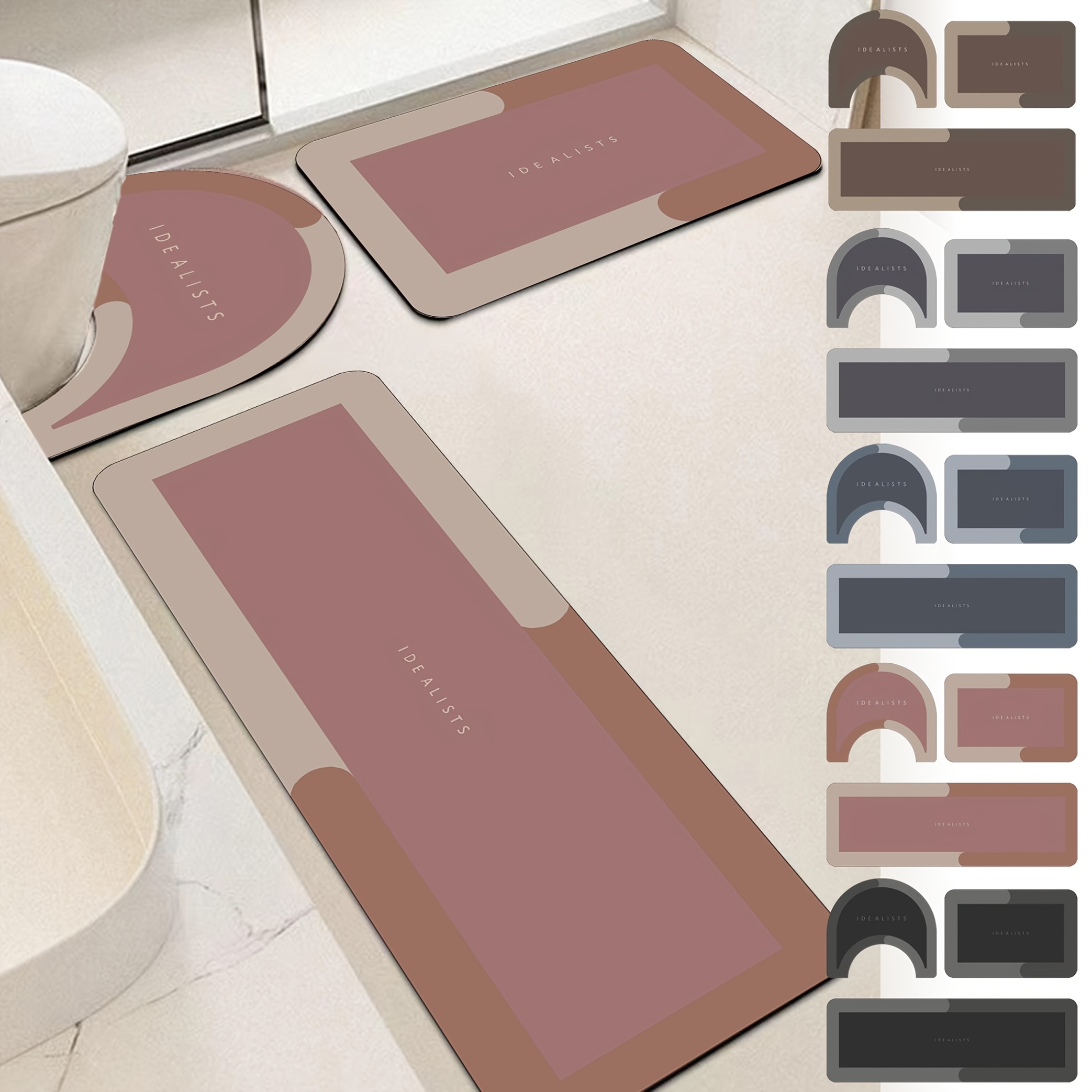 Modern Minimalist Bath Mat Set - Home Made Bathroom Vanity ulasan dan harga