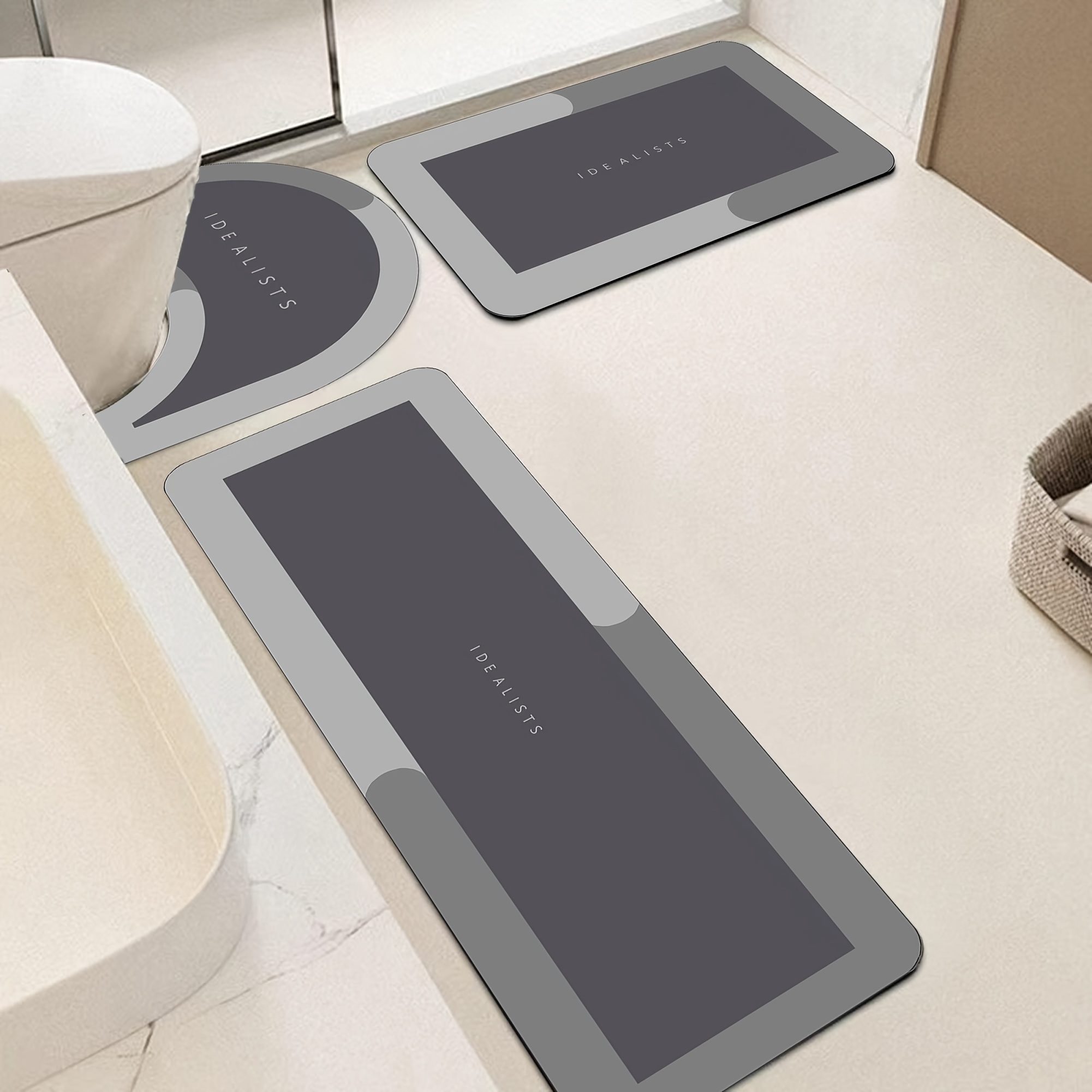 Modern Minimalist Bath Mat Set - Home Made Bathroom Vanity ulasan dan harga