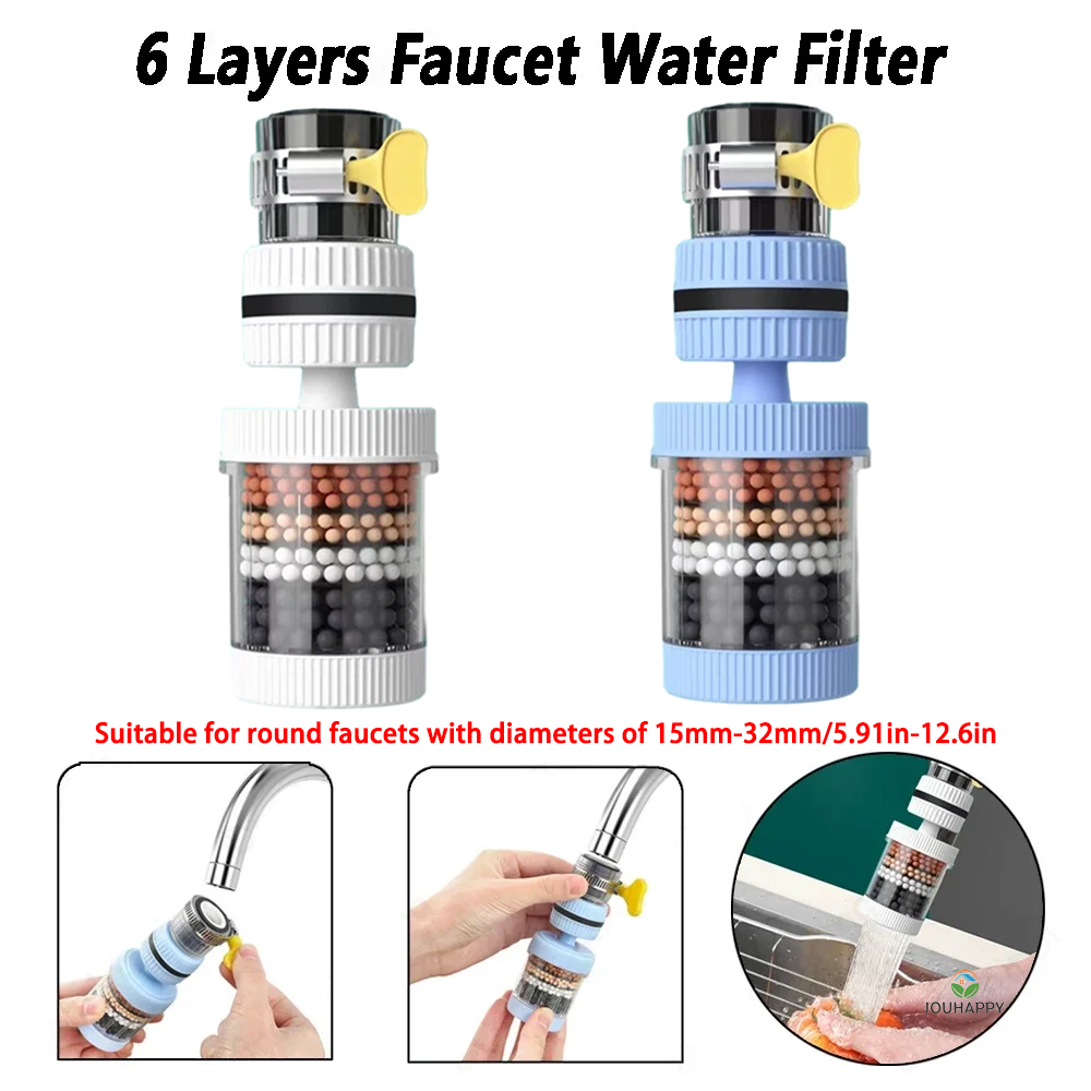 6 Layers Faucet Water Filter U - Home Bathroom Faucets ulasan dan harga